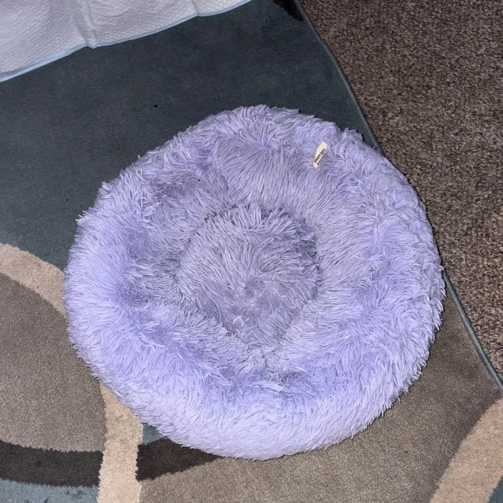 Fluffy Purple Pet Bed